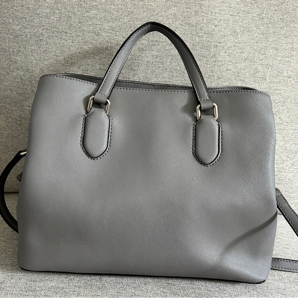 Kate Spade Laurel Way Grey Evangelie Satchel Tote Crossbody - Picture 6 of 11